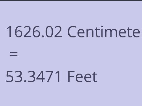 1626.02 CM TO FEET