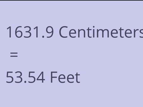 1631.9 CM TO FEET