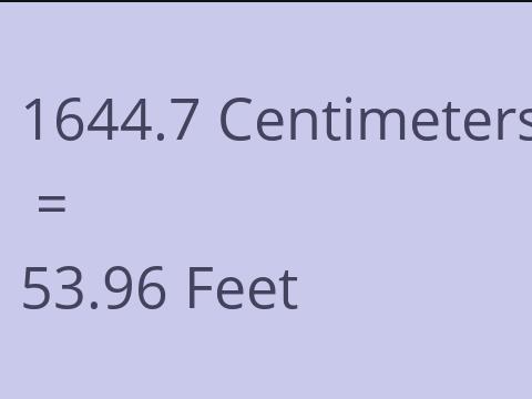 1644.7 CM TO FEET