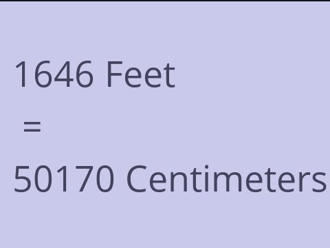 1646 FEET TO CM