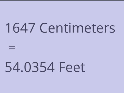 1647 CM TO FEET