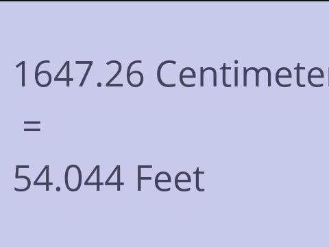 1647.26 CM TO FEET