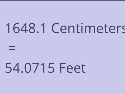 1648.1 CM TO FEET