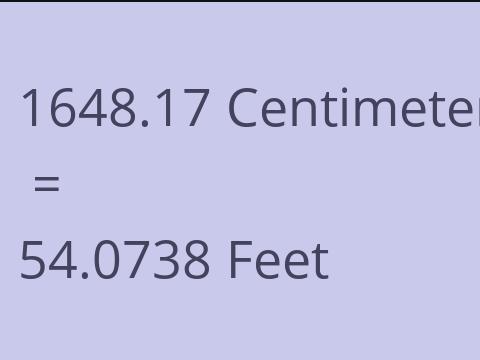 1648.17 CM TO FEET