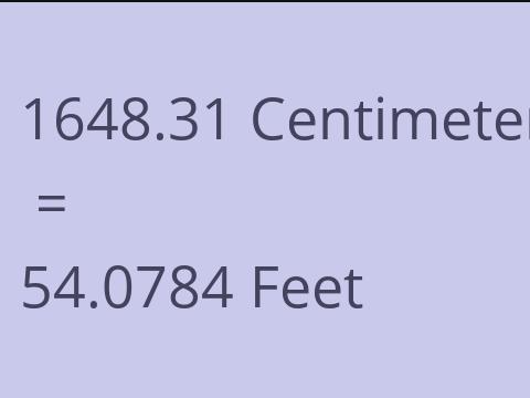 1648.31 CM TO FEET