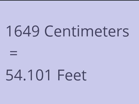 1649 CM TO FEET