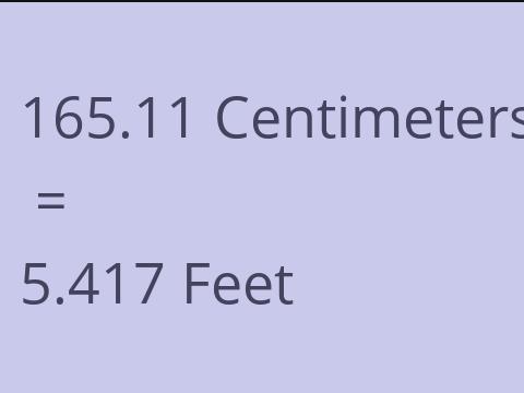 165.11 CM TO FEET