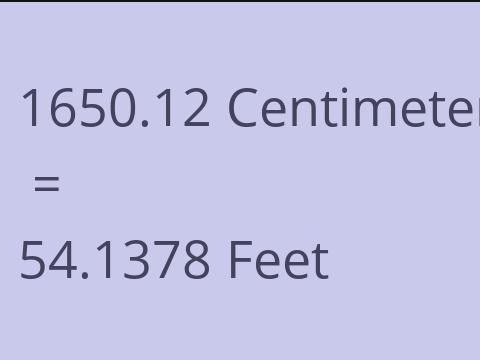 1650.12 CM TO FEET