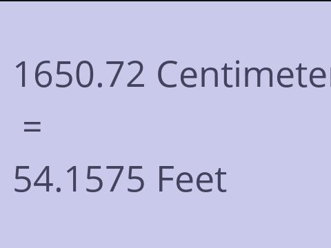 1650.72 CM TO FEET