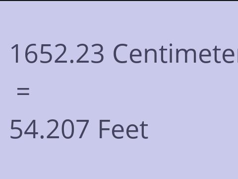 1652.23 CM TO FEET