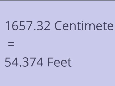 1657.32 CM TO FEET