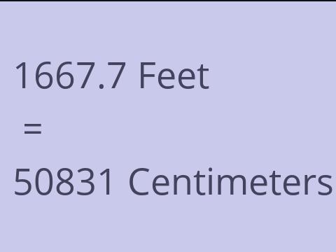 1667.7 FEET TO CM