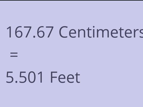 167.67 CM TO FEET