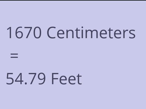 1670 CM TO FEET