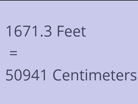 1671.3 FEET TO CM