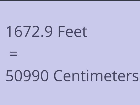 1672.9 FEET TO CM