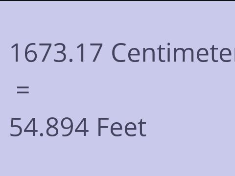 1673.17 CM TO FEET