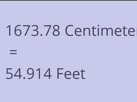 1673.78 CM TO FEET