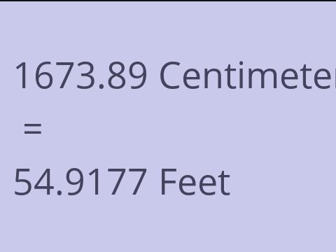 1673.89 CM TO FEET