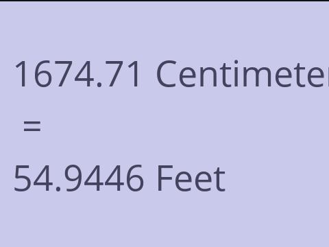 1674.71 CM TO FEET