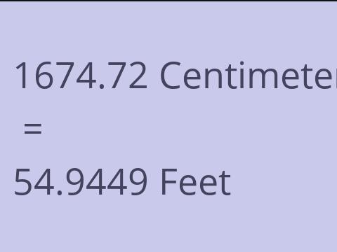 1674.72 CM TO FEET