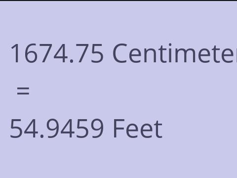 1674.75 CM TO FEET