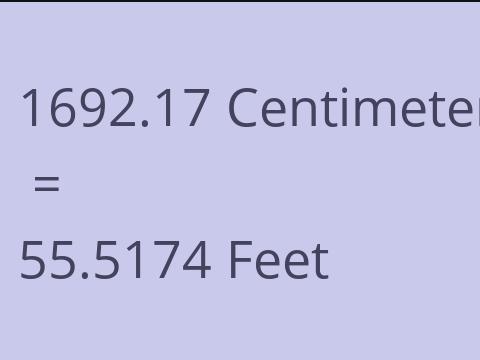 1692.17 CM TO FEET