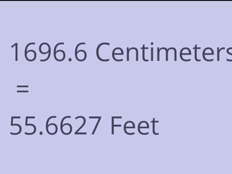 1696.6 CM TO FEET