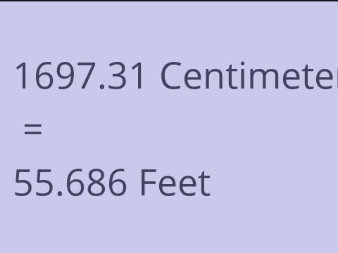 1697.31 CM TO FEET