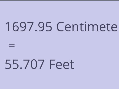 1697.95 CM TO FEET