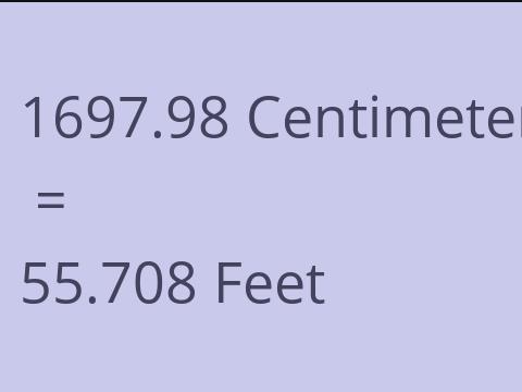 1697.98 CM TO FEET