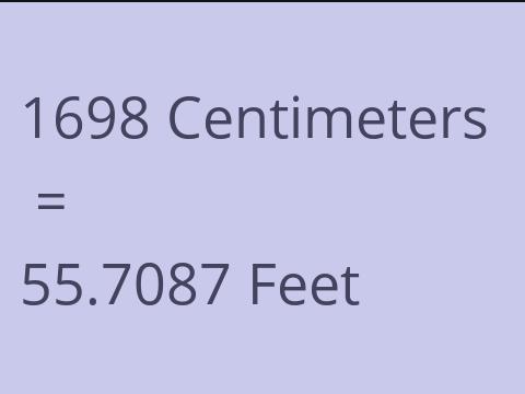 1698 CM TO FEET