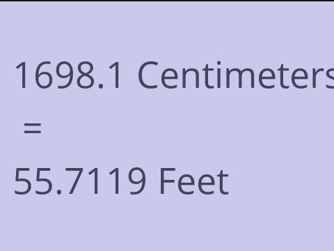 1698.1 CM TO FEET