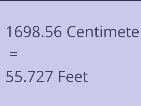 1698.56 CM TO FEET