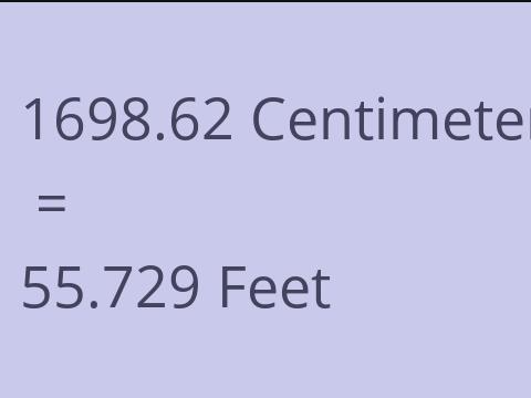 1698.62 CM TO FEET