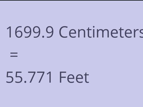 1699.9 CM TO FEET