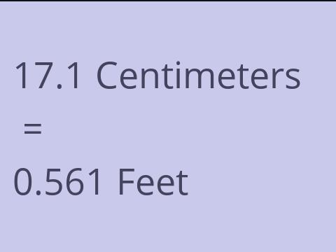 17.1 CM TO FEET