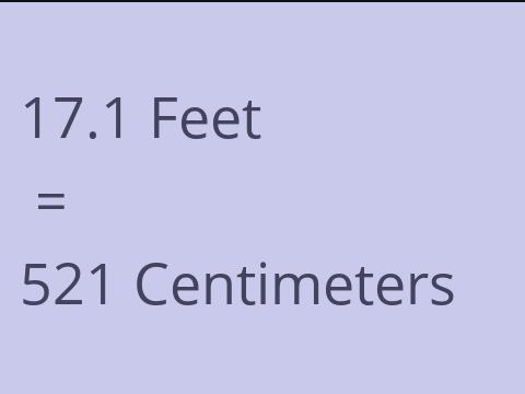 17.1 FEET TO CM