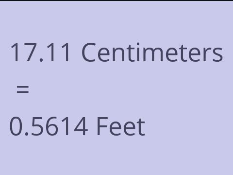 17.11 CM TO FEET