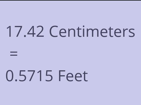 17.42 CM TO FEET