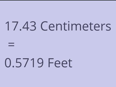 17.43 CM TO FEET