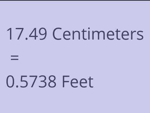 17.49 CM TO FEET