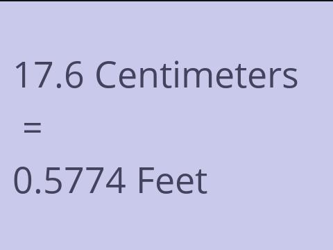 17.6 CM TO FEET