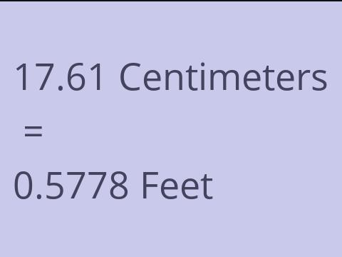 17.61 CM TO FEET