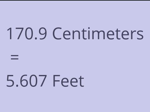 170.9 CM TO FEET