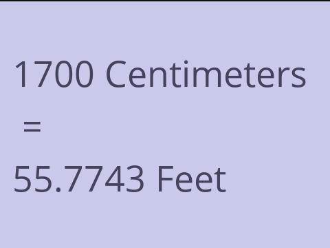 1700 CM TO FEET