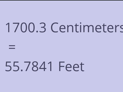 1700.3 CM TO FEET