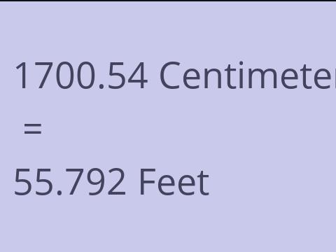 1700.54 CM TO FEET