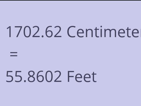 1702.62 CM TO FEET