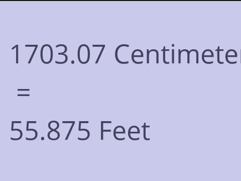 1703.07 CM TO FEET